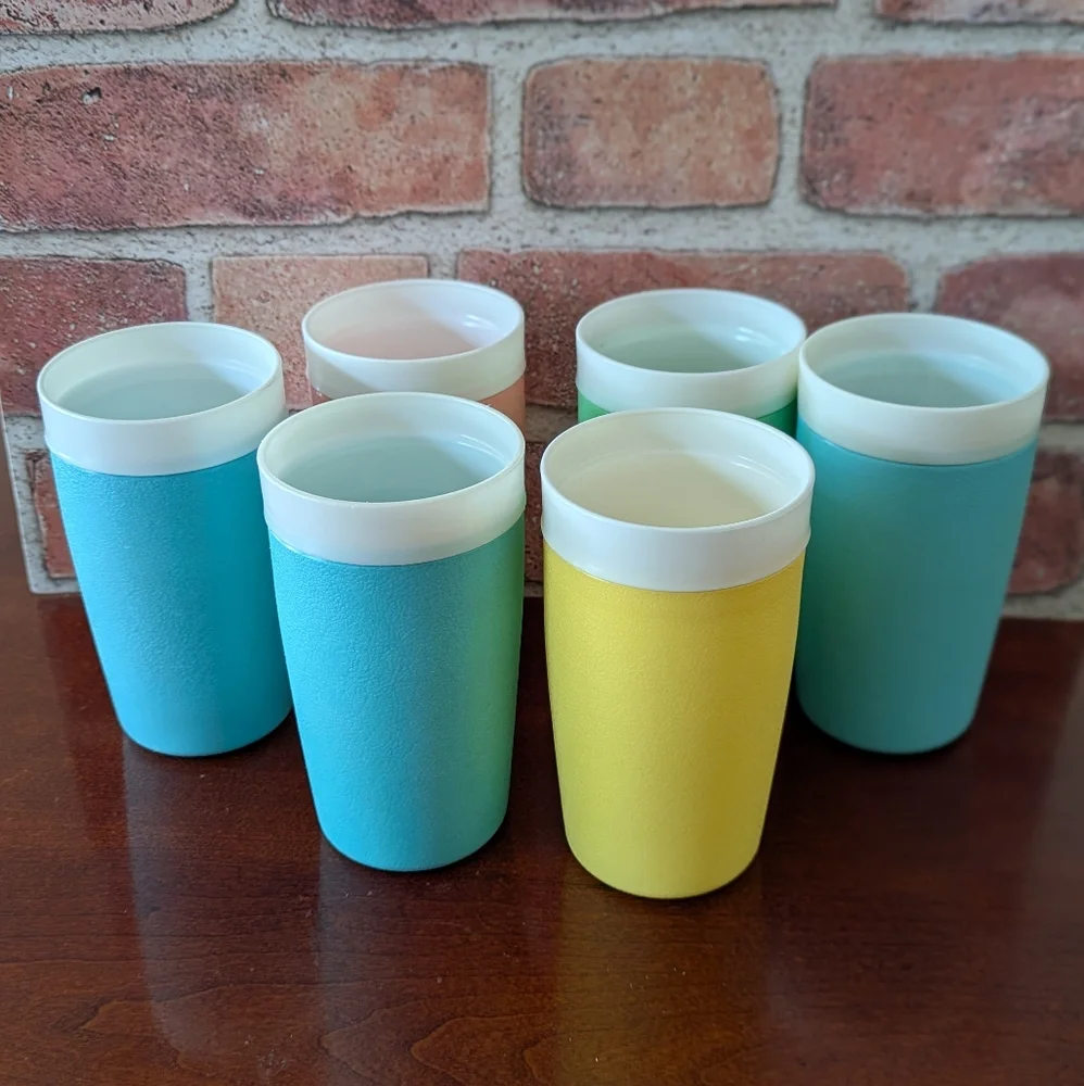 BOLERO Vintage Therm-O-Ware Set of 6 Tumblers 10 Ounce Drinking Cups - Picture 1 of 5